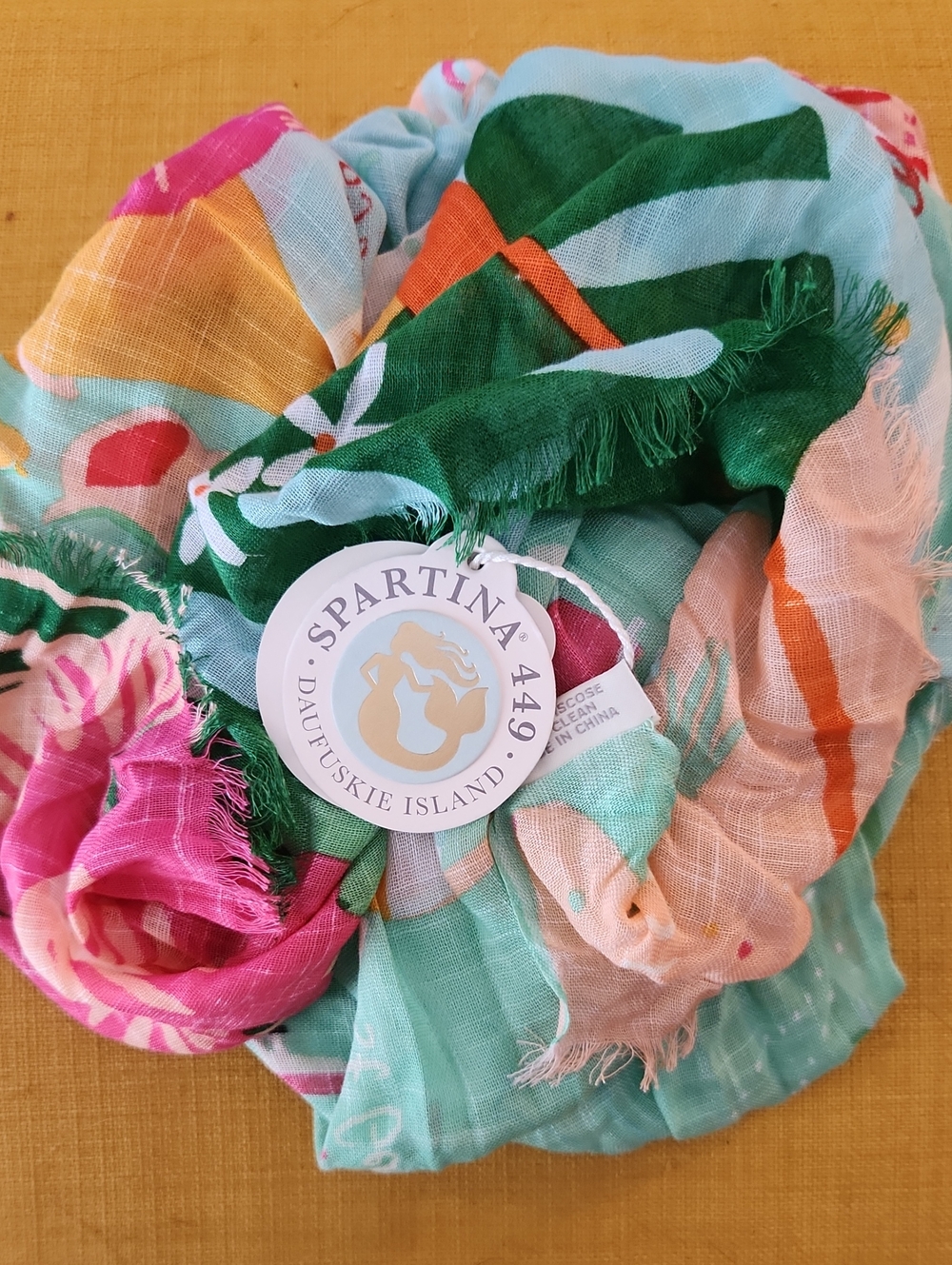 Spartina 449 Florida Map Scarf NWT Viscose Travel Souvenir Coastal - Picture 3 of 6
